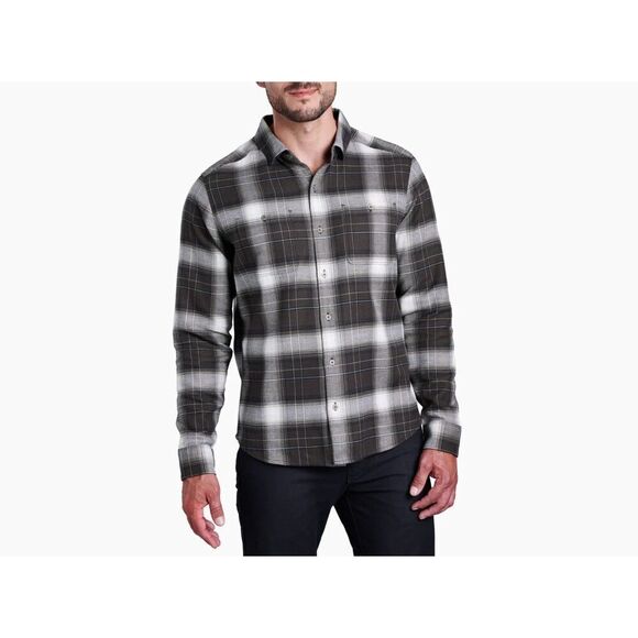 Kuhl Men's The Law Flannel Shirt Plaid Aged Oak Medium - Picture 1 of 16